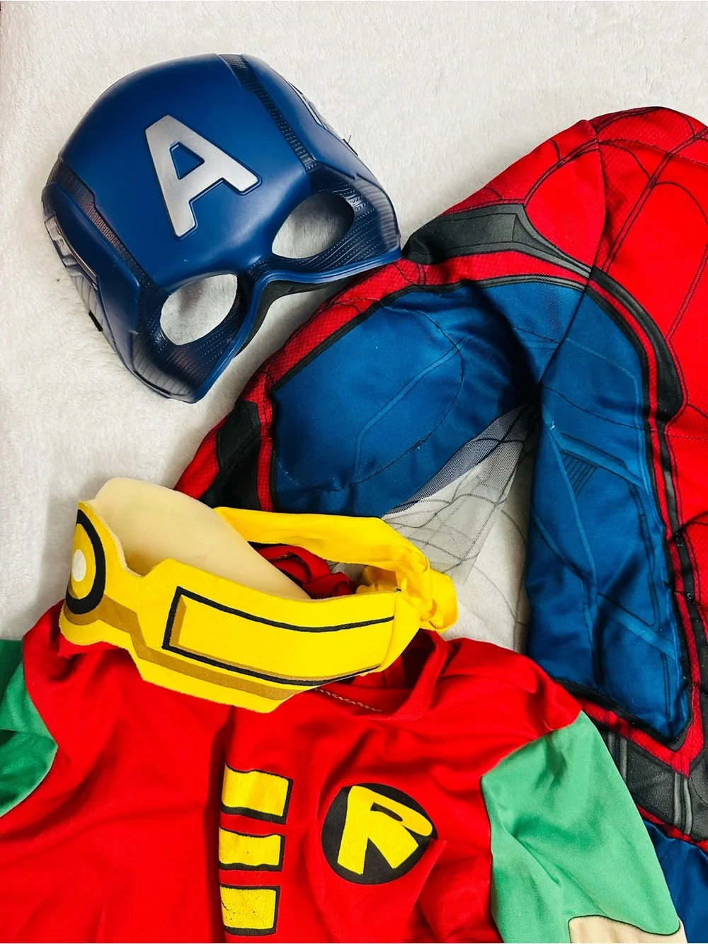 Lot Halloween Boys Costumes Size 6/8 Years Spidermen,Robin Excellent Condition